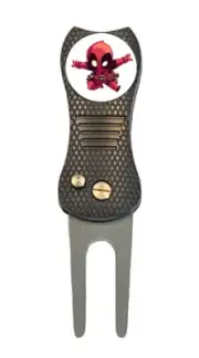 Deadpool Chibi Golf Ball Marker w/ Premium Switchblade Divot Tool