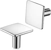 BEROSSA Polished Chrome Solid Square Cabinet Knobs, Kitchen Pull Handles, Pack of 10 | Size 1-1/4 Inch, Furniture Hardware for Cupboard Door Dresser Drawer Bathroom Vanity 2215