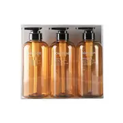 3Pcs 500ml Bottle Set Shampoo Shower Gel Hair Conditioner Press Pump Soap Dispenser Bathroom Bottle brown
