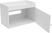 PU Leather Tissue Box Cover, Large Capacity Facial Tissue Box Holder, Modern Rectangular Paper Box Holder Decorative, with Storage Tray Facial Paper Dispenser Case, for Bedroom Dressing Table (White)