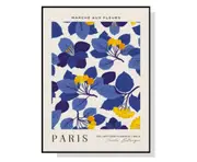 60cmx90cm Paris Flower Market Black Frame Canvas Wall Art