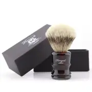 Pure Silver Tip Synthetic Hair Bristle Shaving Brush Home Shave Gift For Men