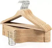20 Pack Wooden Slim Coat Hangers with 360° Swivel Hook