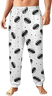 [Generic] Men's Sweatpants, Minimalist White Rugby Theme-85, Polyester Joggers, Sweatpants Jogging Pants for Workout Running