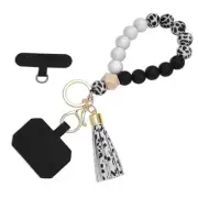 Phone Lanyard Silicone Beaded Phone Wrist Strap Cute Elastic Cell Phone