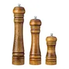 Pepper Mill Wood Pepper Grinder Adjustable Oak Wood Salt and Pepper cadRH