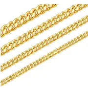 Stainless Steel Mens Cuban Link Chain Silver 18K Gold Chain for Men Hip Hop M...