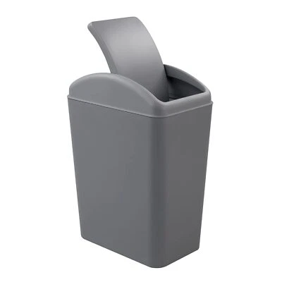 1 Pack Kitchen Garbage Can Plastic Trash Can with Swing Lid 16 L Grey