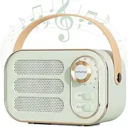 Retro Bluetooth Speaker, Vintage Speaker with Cute Old Fashion Style, Good Sound, Bluetooth 5.0, TF Card, AUX Input, USB Drive MP3 Player for Home, Outdoor, Travel, Party, Gift (Green)