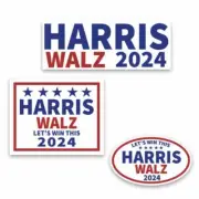 Kamala Harris Tim Walz Let's Win This 2024 Bumper Sticker 2 pack Choose style
