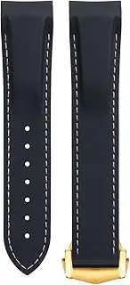 [GUMMMY] Soft Flexible Rubber Watchband For Omega Speedmaster Moonwatch Seamaster 300 AT150 PLANET OCEAN 600 Wristband 20/21/22mm gold tip buckle