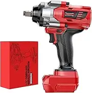 Cordless Impact Wrench 1/2 inch for Milwaukee 18V Battery, 1000Ft-lbs(1360N.m) High Torque Impact Driver, Brushless Electric Impact Wrench Gun with 4-Mode Speed, LED Work Light for Car(no battery)