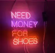 Need Money For Shoes Acrylic 22" Neon Light Sign Lamp With Dimmer Room Decor