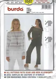 Burda 8502-Sewing Pattern - Top- Misses Sizes 6-20-Uncut-Factory Folds