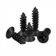 Phillips Countersunk Head Self Tapping Sheet Metal Screws Black Zinc Plated