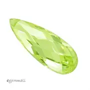 2 Cubic Zirconia Flat Briolette Pendant Beads 7x18mm Apple Green / Lime #64343