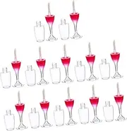 VICASKY 24pcs Wine Glass Shaped Lip Gloss Tubes Refillable Lip Container Durable and Daily Use