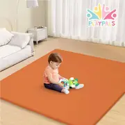 Playpals Kids Play Mat Baby Crawling Soft Leather Cover Plush Foam Padding Brown