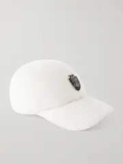[Brunello Cucinelli] Brunello Cucinelli - Appliquéd Waffle-knit Wool Baseball Cap - White - medium medium White