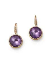 Marco Bicego 18K Yellow Gold Jaipur Diamond & Amethyst Hook Earrings