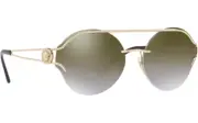 RARE New VERSACE MANIFESTO Pale Gold Brown Mirror Round Sunglasses VE2184 12526U