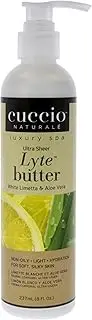 [Cuccio] Naturale Lyte Ultra-Sheer Body Butter - Replenishing Scented Moisturizing Cream - Deep Hydration To Repair Dry Skin - All Natural, Cruelty-Free Formula - White Limetta And Aloe Vera - 237 ML