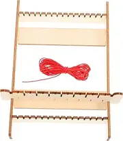 Generic 1 Set Weaving with Stand Hand Spool Knitter Knitting Basket Weaving Kit Sewing Machine Weaving Refills Machines Warping Board for Weaving Device Beige Wood