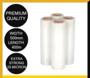 Clear Stretch Film Pallet Carton Shrink Wrap Hand Use Roll 500mm x 400m 25um