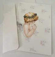 Vtg Greeting ALL OCCASION CARD You're An ANGEL Floral w Scripture +Envelope 5X7"