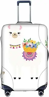 [FSCEV] Llama Trolley Suitcase Protective Cover Business Travel Luggage Protector Fashion 18-32 Inches, White, M