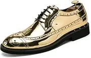 [HuitJours] Men Vintage Brown Monk Strap Loafer Shoes Brogues Wing Tips Patchwork Two Tone Color Matching Punched Metal Dress Shoes
