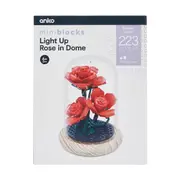 223 Piece Mini Blocks Flower Series: Light Up Rose in Dome