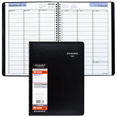 2026 At-A-Glance DayMinder G520-00 Weekly Appointment Book, 8 x 11", Black Cover