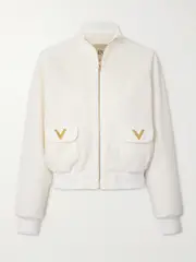 [Valentino Garavani] Valentino Garavani - Embellished Jersey Jacket - White - IT42 IT 42 White
