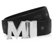 MCM Men's Black & Silvertone 'M' Buckle Claus Reversible Leather Belt One-Size
