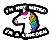 2 x Car Stickers im not weird a unicorn Decal Bike Bumper Laptop Window Sticker