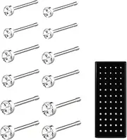 [HDXH] 60pcs Steel Nose Studs Rings,Nose stud,nose piercing,Body Jewelry For nose Steel columns are anti-allergic and non-irritating（1.5MM,2MM,2.5 MM,Silver）, no, Stainless Steel, No Gemstone