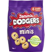 Jammie Dodgers Biscuit Minis Snack Packs Apple & Blackcurrant 6 pack