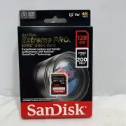 SanDisk Extreme PRO 128GB UHS-I/V30/U3/Class 10 SDXC Memory Card ~ NEW SEALED