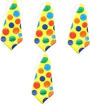 SAFIGLE 4pcs Funny Clown Star Tie Clown Necktie Accessory for Cosplay Prop Party Supplies