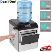 2in1 Water Ice Maker Stainless Steel Tabletop 48Lbs Daily Ice Cube Maker - Scoop