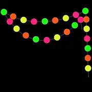 Party Decorations Luminous Party Glow in The Dark Paper String Star Garland Hanging Pendants Happy Birthday Banner for Wedding Party Decoration (Color : 1set Circle Banner)