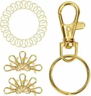 60-Pcs GOLDcolor Metal Swivel Lanyard Snap Hook Lobster Claw Clasp1" Keyring