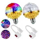 2Pcs Colorful Rotating Magic Ball Light Plug in Disco Ball Light Bulb with So...