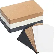 Pack of 150 Blank Kraft Paper Cards, Index Cards, Blank Paper Cards, Business Cards, Paper, Flash Cards, Memory Cards, Postcards for Designing Yourself for Message Memory, Black/White/Brown