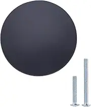 Amazon Basics Round Flat Cabinet Knob, 1.24-inch Diameter, Flat Black, 25-Pack