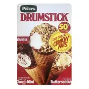 Drumstick Peters Butterscotch Choc Nuts Tin Metal Sign Rustic Look Vintage