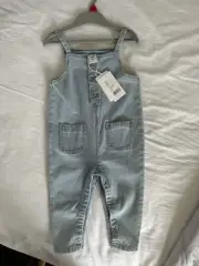 BNWT Seed Heritage Size 2 Girls Dungarees Classic wash denim Overalls