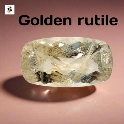 Natural Golden Rutile Quartz 13.5ct 20x10mm Faceted Gemstone Baguette Shape