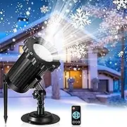 Snowfall Christmas Light Projector, Snowflake Projection Light with Realistic Snowstorm Effect, Holiday Decoration Weatherproof Adjustable Spotlights Outdoor Indoor Landscape for Xmas Garden